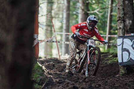 Vali Höll performs at UCI DH World Championships in Leogang, Austria on October 9th, 2020