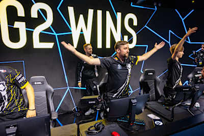 A photo of G2 Esports in action during IEM Cologne 2023, in Cologne, Germany.