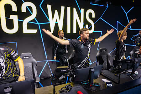 A photo of G2 Esports in action during IEM Cologne 2023, in Cologne, Germany.