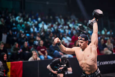 Jonne Koski competing during the World Fitness Project Finals 2025 in Copenagen, Denmark on December 21, 2025. 