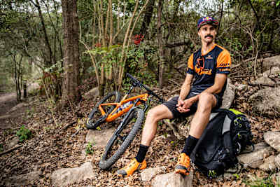 Payson McElveen poses for a portrait in Barton Creek Greenbelt in Austin, USA on March 8, 2020.