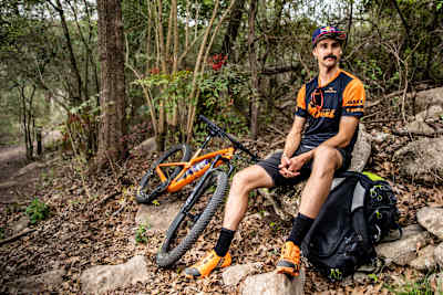 Payson McElveen poses for a portrait in Barton Creek Greenbelt in Austin, USA on March 8, 2020.