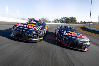 Connor Zilisch and Shane van Gisbergen on the track