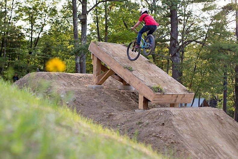 wooden mountain bike jump