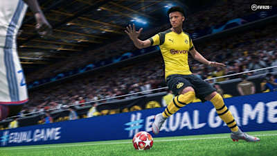 A screenshot image of Jadon Sancho in FIFA 20.