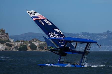 Jimmy Spithill's United States SailGP Team capsized in training on San Francisco Bay on March 21 ahead of the United States Sail Grand Prix. No injuries were sustained.