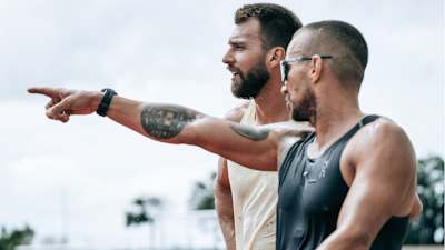 HYROX master coach Tiago Lousa and Alexander Roncevic at a HYROX training camp
