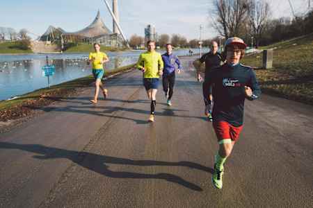 Florian Neuschwander on a training run in Munich's Olympic Park in February 2016