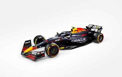 Detalle del RB20 visto durante el lanzamiento del Oracle Red Bull Racing 2024.