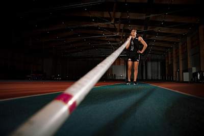 Armand Duplantis performs during a photoshoot in Uppsala, Sweden on January 29, 2020.