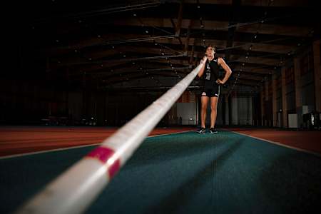 Armand Duplantis performs during a photoshoot in Uppsala, Sweden on January 29, 2020  