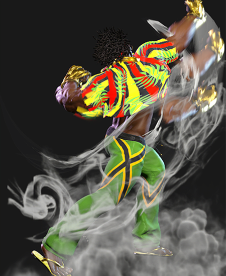 Dee Jay from Street Fighter 6 with his Machine Gun Uppercut move.