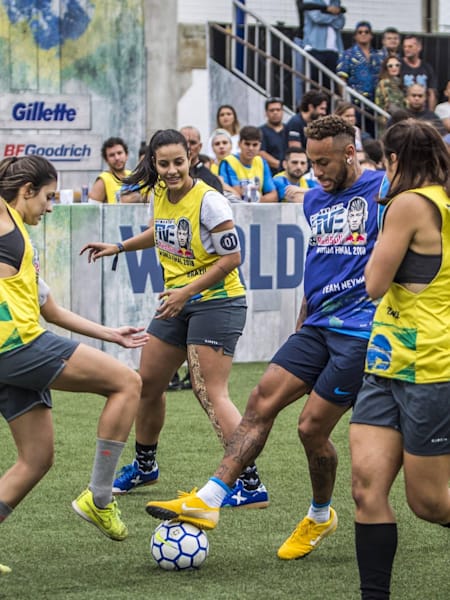 Neymar Da Silva Santos Junior perform at Neymar Jr’s Five World Final in Praia Grande, Brazil on July 21, 2018.