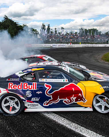 Conor Shanahan (IRL) is seen performing during Drift Masters Stop 2 at Mondello Park in Dublin, Ireland on June 16, 2024   