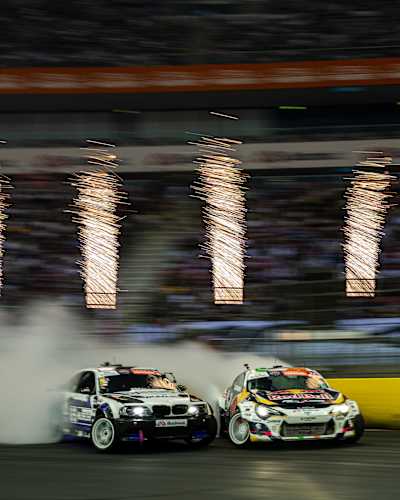 Conor Shanahan lors de la grande finale des Drift Masters à Varsovie, en Pologne, le 13 septembre 2025.