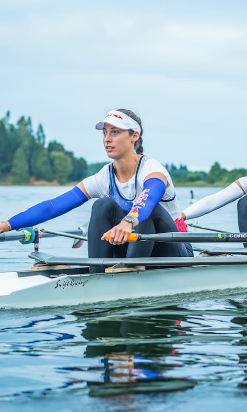 Antonia and Melita Abraham seen during training in San Pedro de la Paz, Biobío, Chile on January 4, 2022 