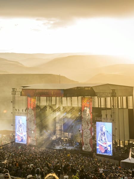Het Sasquatch muziek festival in het Gorge Amphitheater in George, WA, USA