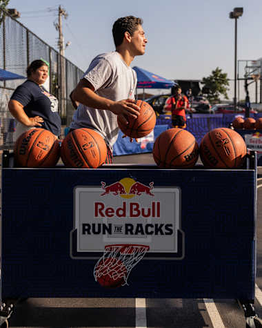 Participants compete in the Red Bull Run the Racks.