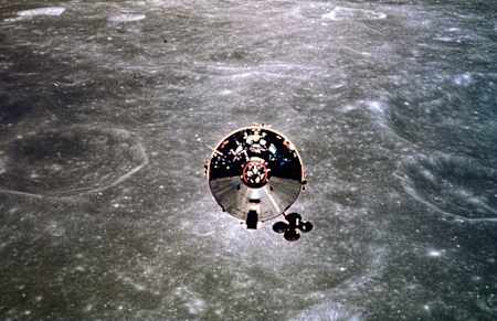 Apollo 10 orbits in space.