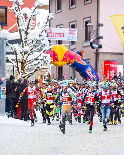 Voller Einsatz beim steilsten Tourenskirennen der Welt.
