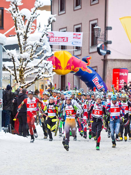 Voller Einsatz beim steilsten Tourenskirennen der Welt.