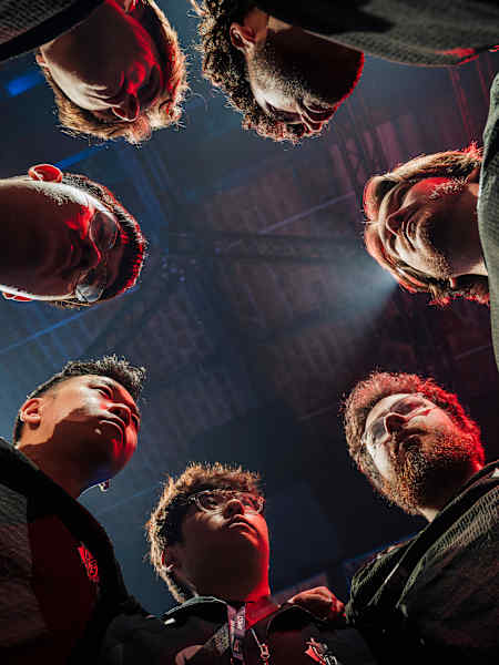 Team G2 esports huddling before match at Home Ground 2024 on November 22, 2024 in Berlin, Germany.