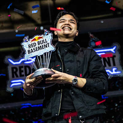 Aldrin 'Soj' Sojourner Gamayon of team AgriConnect celebrates winning the Red Bull Basement World Final in Tokyo, Japan on December 5, 2024