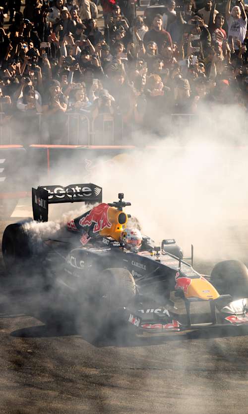 Yuki Tsunoda drives at Red Bull Showrun in San Francisco, California, USA on February 21, 2026.