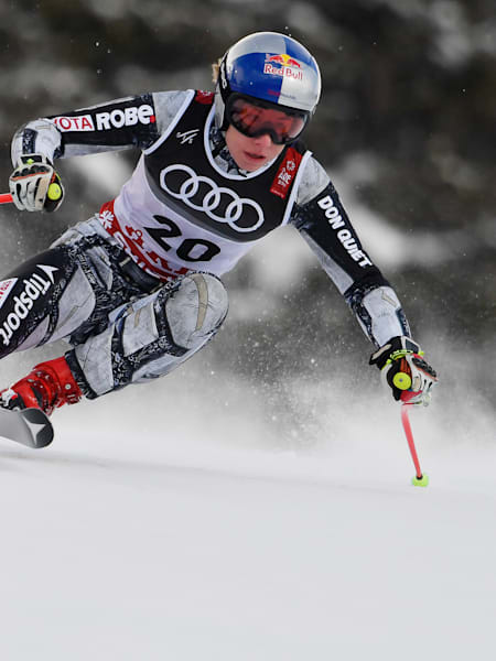 Ester Ledecká performs at the FIS Alpine World Ski Championships in Åre, Sweden on February 10, 2019.