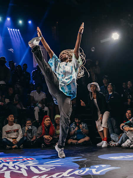 Competitor Toyin competes at the Red Bull Dance Your Style National Pre-Finals in New Orleans, USA on May 21, 2022.
