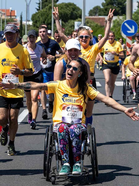 Lukrecija Tomusic performs during the Wings for Life World Run 2024 in Zadar, Croatia on May 5, 2024.