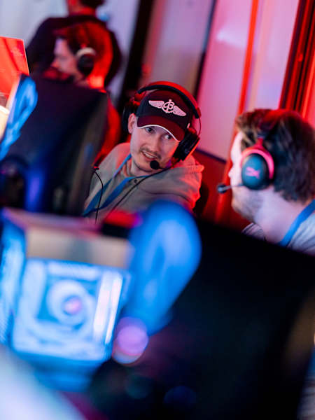 Participants seen playing Counter-Strike 2 during Red Bull Gibaway in Gothenburg, Sweden on February 16, 2024. 