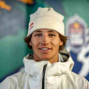 Mac Forehand poses for a portrait at Red Bull Cascade in Winter Park, Colorado, USA, on April 21, 2023.