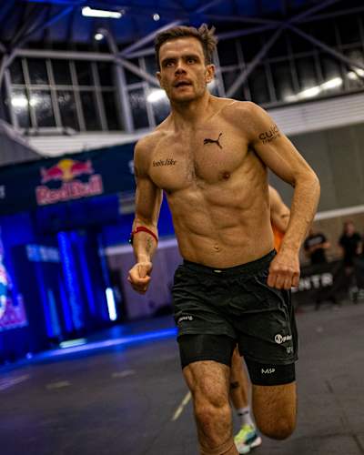 Tim Wenisch seen during the Pro Doubles at the Hyrox Major in Amsterdam, Netherlands on October 12, 2024.