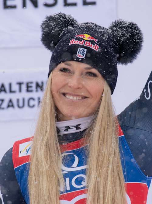 Lindsey Vonn after winning 1st place at FIS Apline Skiing World Cup on January 10, 2026 on Zauchensee, Austria.