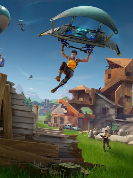 A screenshot of players in the video game Fortnite.