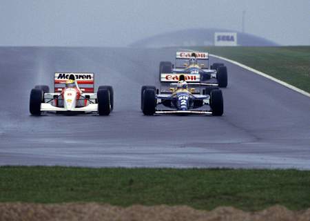 Senna went from fifth to first on the first lap