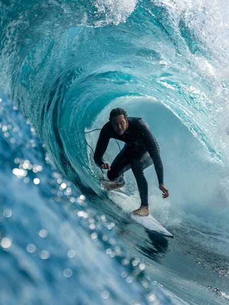 Jordy Smith surfs at The Box in Margaret River, Western Australia, Australia on April 23, 2023.