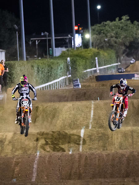A photo of Ryan Dungey and Shane McElrath at Red Bull Straight Rhythm 2018.