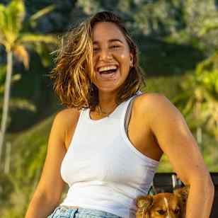 Carissa Moore poses for a portrait for the Red Bull Summer Edition in Oahu, Hawaii, USA on January 20, 2022.