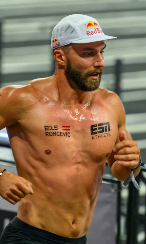 lexander Rončević powers through a run during the HYROX World Championship in Stockholm, Sweden in June 19, 2026.