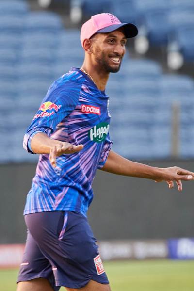 Prasidh Krishna during a training session for Rajasthan Royals