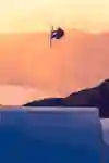 Freeskier Ben Buratti jumping off a kicker during filming for the movie The Collective.