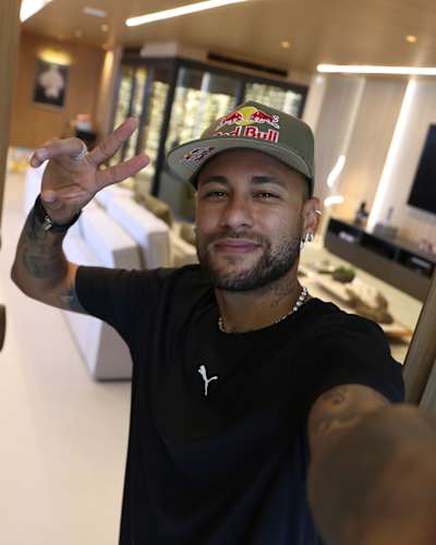 Neymar Jr while filming the YouTube series in Santos, Brazil, March 2026.