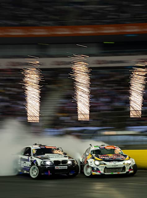 Conor Shanahan, 13 Eylül 2025 tarihinde Polonya'nın Varşova kentinde düzenlenen Drift Masters Büyük Finali sırasında görüntülendi.