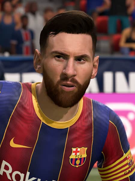 Lionel Messi en el videojuego de simulación de fútbol FIFA 21.