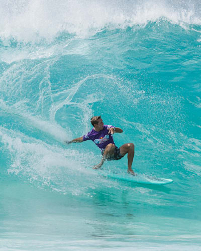 Participant surfs at Red Bull Foam Wreckers in Honolulu, Hawaii