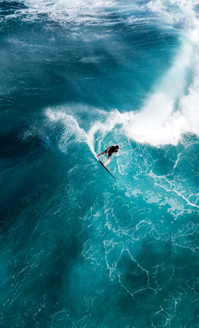 Kai Lenny surfs at Haleiwa, Hawaii on February 7, 2022.
