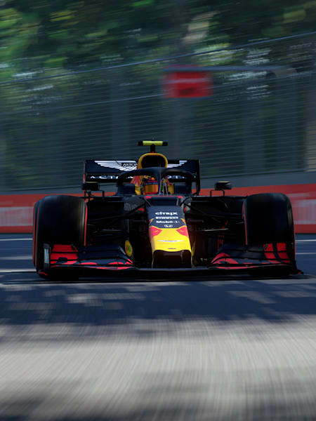 Aston Martin Red Bull Racing's Alex Albon finished second at the virtual Canadian Grand Prix.