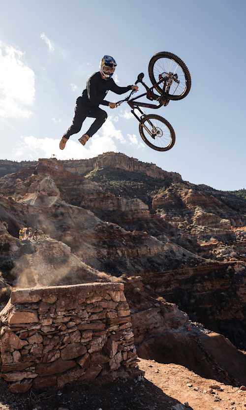 Emil Johansson rides at Red Bull Rampage in Virgin, Utah, USA on October 13, 2025